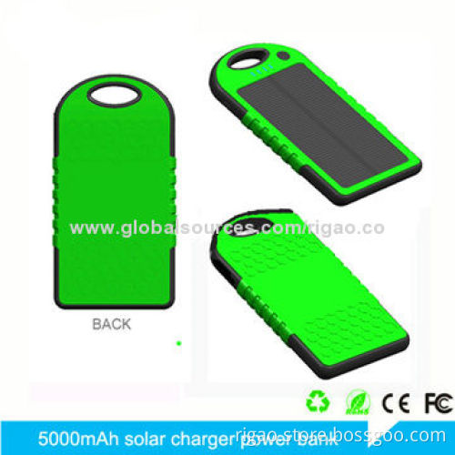 5000mAh Solar Power Bank with USB Cable